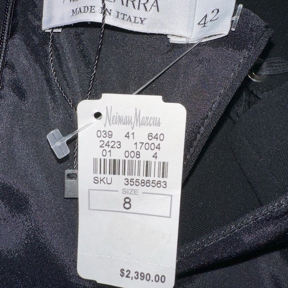 NWT ALTUZARRA Topi Lace Up Detail Peplum Dress Black 42 8 - Picture 14 of 15